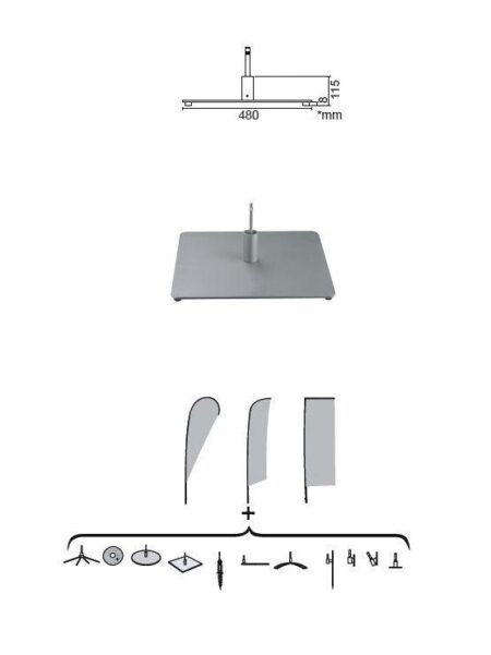 Base cuadrada Flying Banner imagen 2